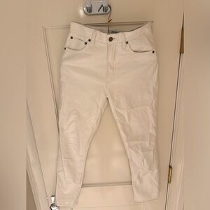 90s high wasted white leather pants